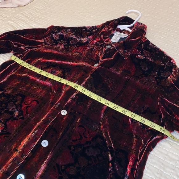 Coldwater Creek crushed velvet vintage blouse Small - Picture 7 of 8